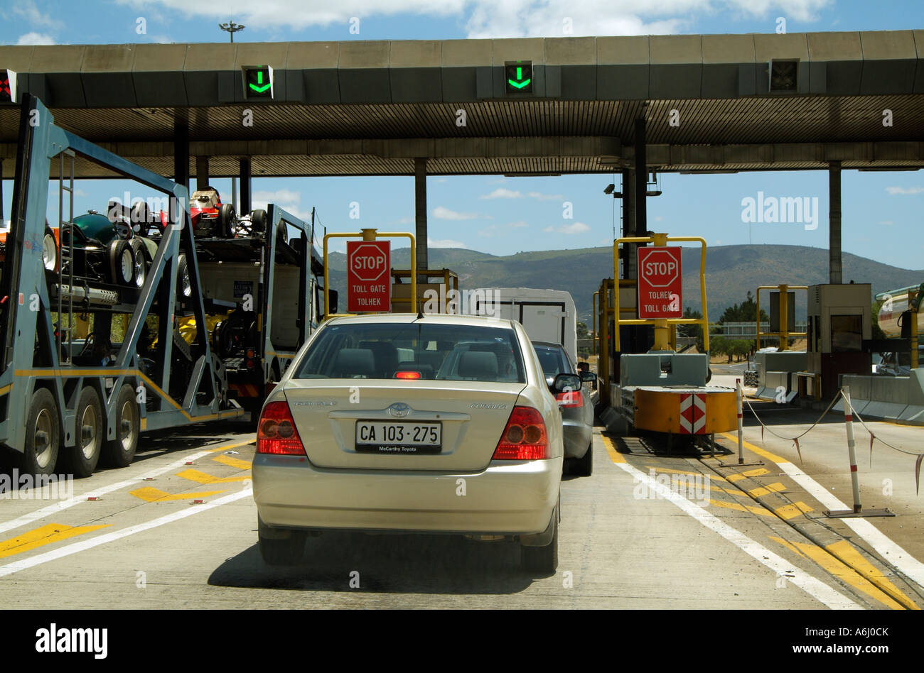N1 highway north of Cape Town The Huguenot Plaza section a toll road
