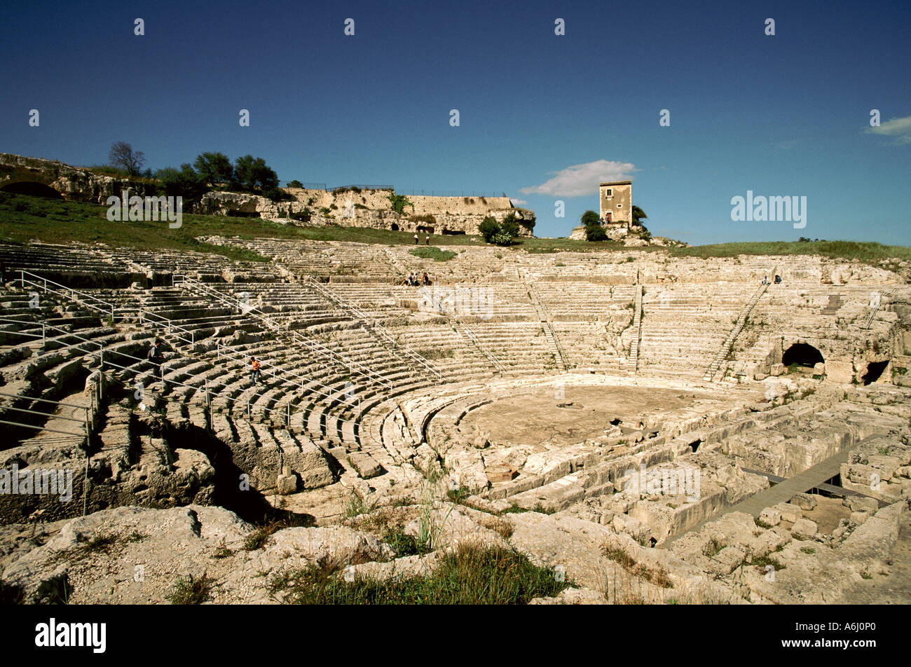 Italy Sicily Syracuse Greek Theatre Stock Photo - Alamy