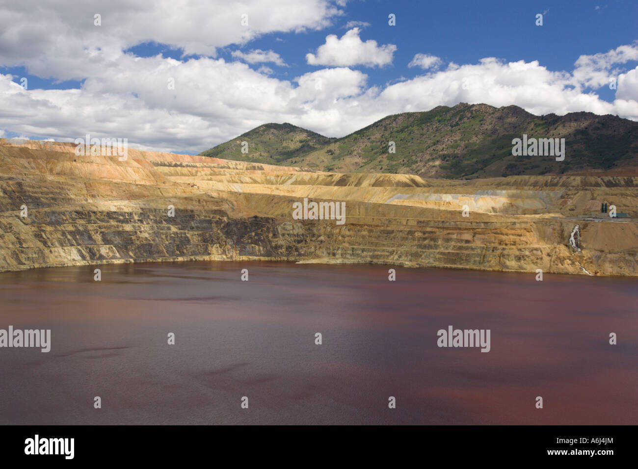 BUTTE MONTANA USA The Berkeley Pit copper mine filled with water at 5