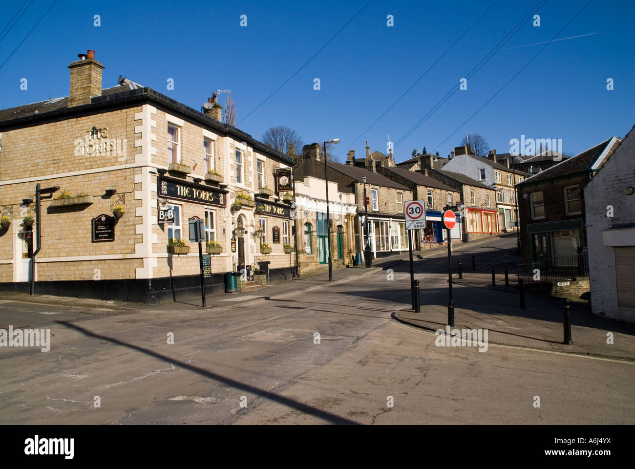 Market Street in New Mills Stock Photo Alamy