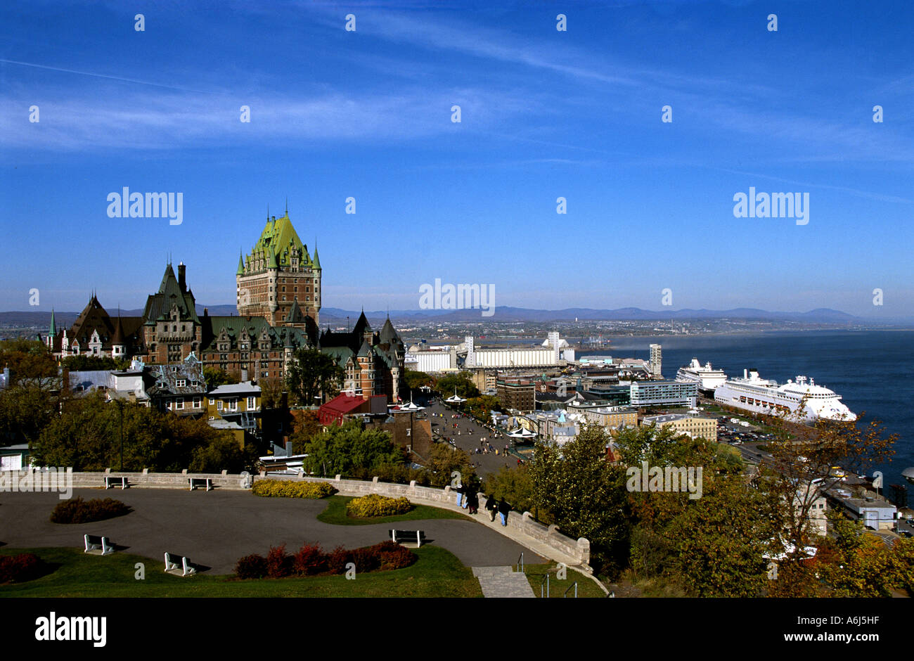 Canada Quebec Quebec Town Frontenac Castle Stock Photo