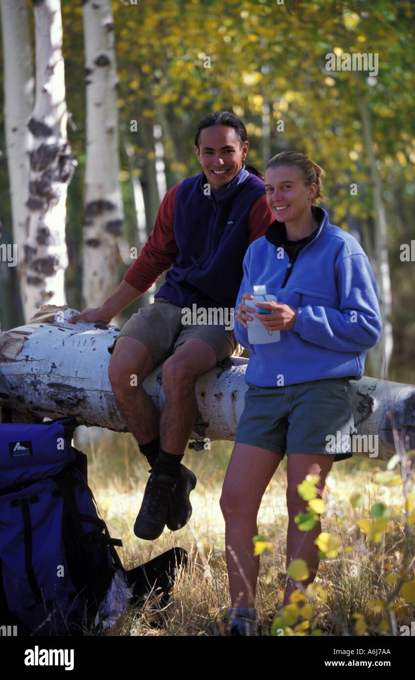 Man hiking in aspen forest hi-res stock photography and images - Alamy