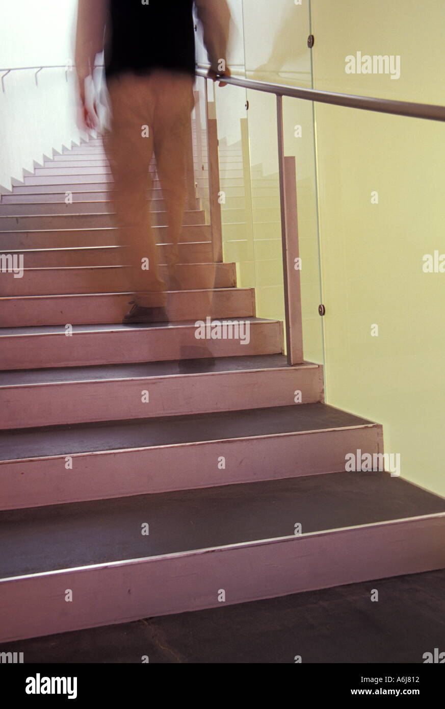 Person Walking Up Stairs Stock Photo Alamy