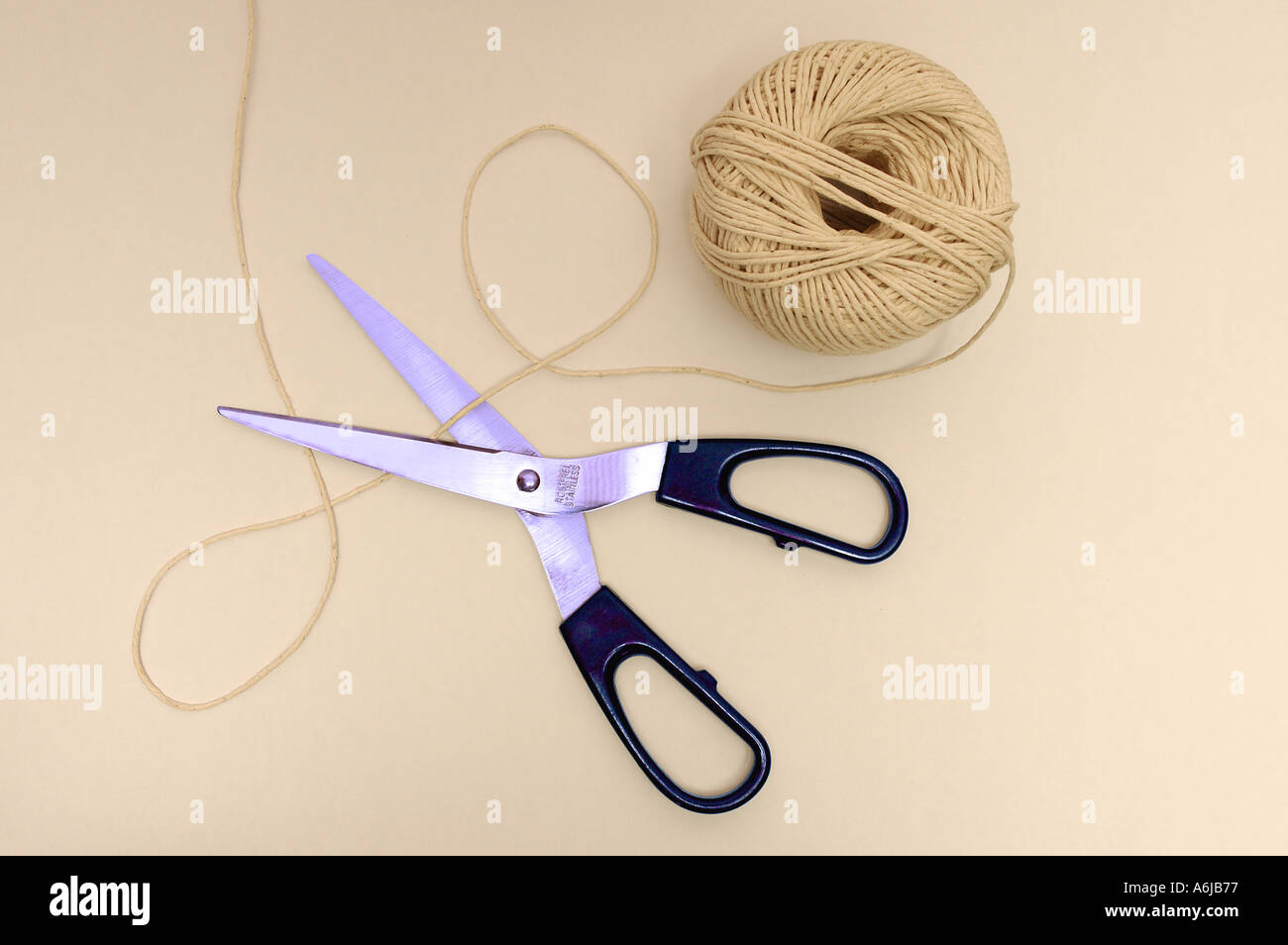Scissors and string Stock Photo Alamy