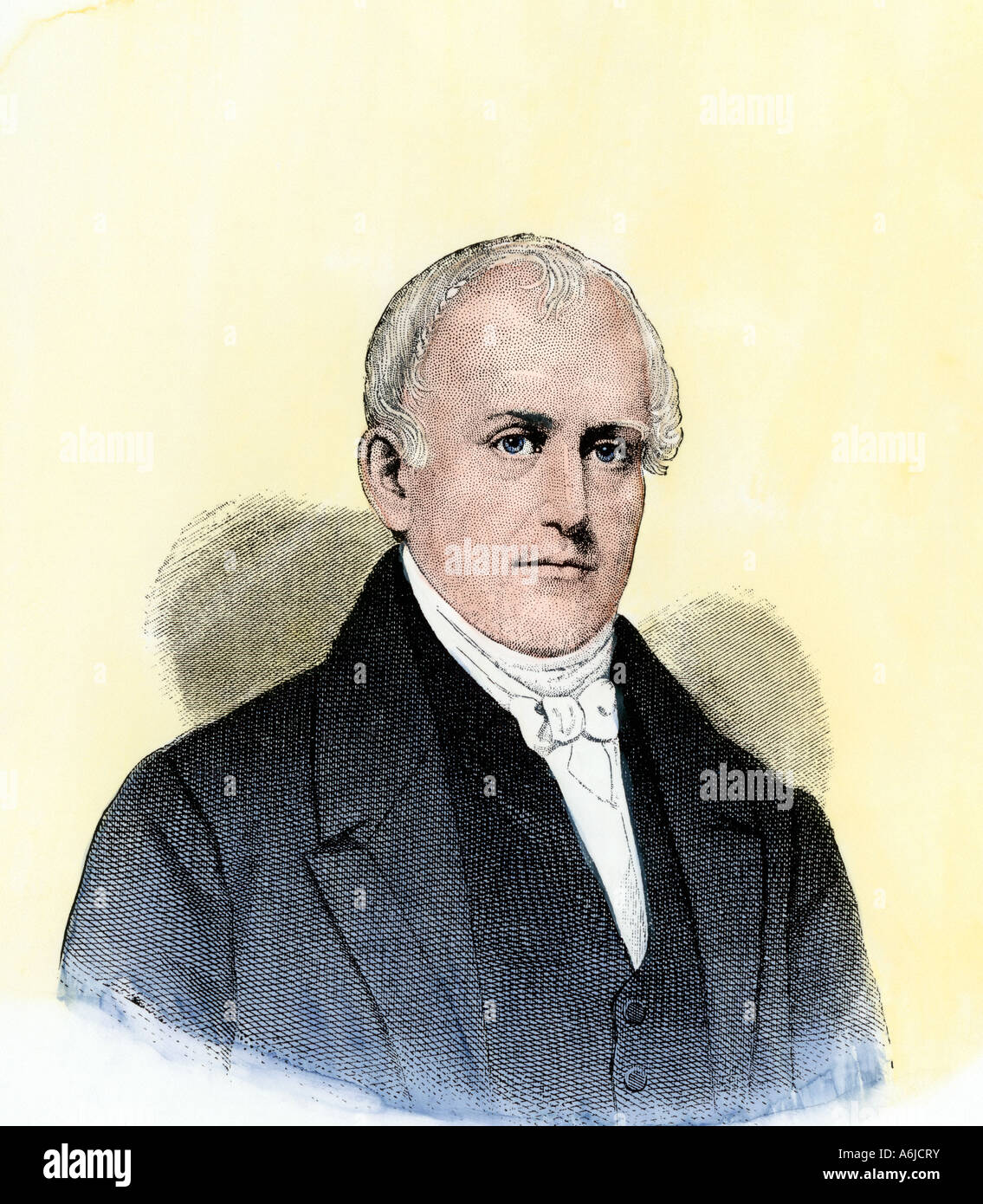 Samuel Slater known as the Father of American Manufacturing. Hand-colored halftone of an illustration Stock Photo