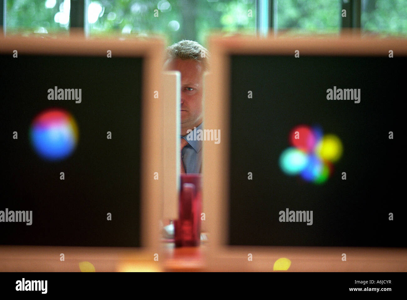 Employee of the Warsaw Stock Exchange, Poland Stock Photo