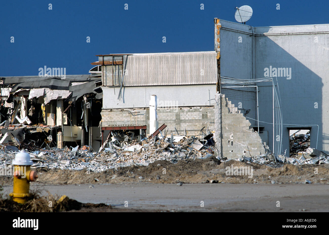 Destroyed Store Ruins of a modern department store being torn down Stock Photo - Alamy