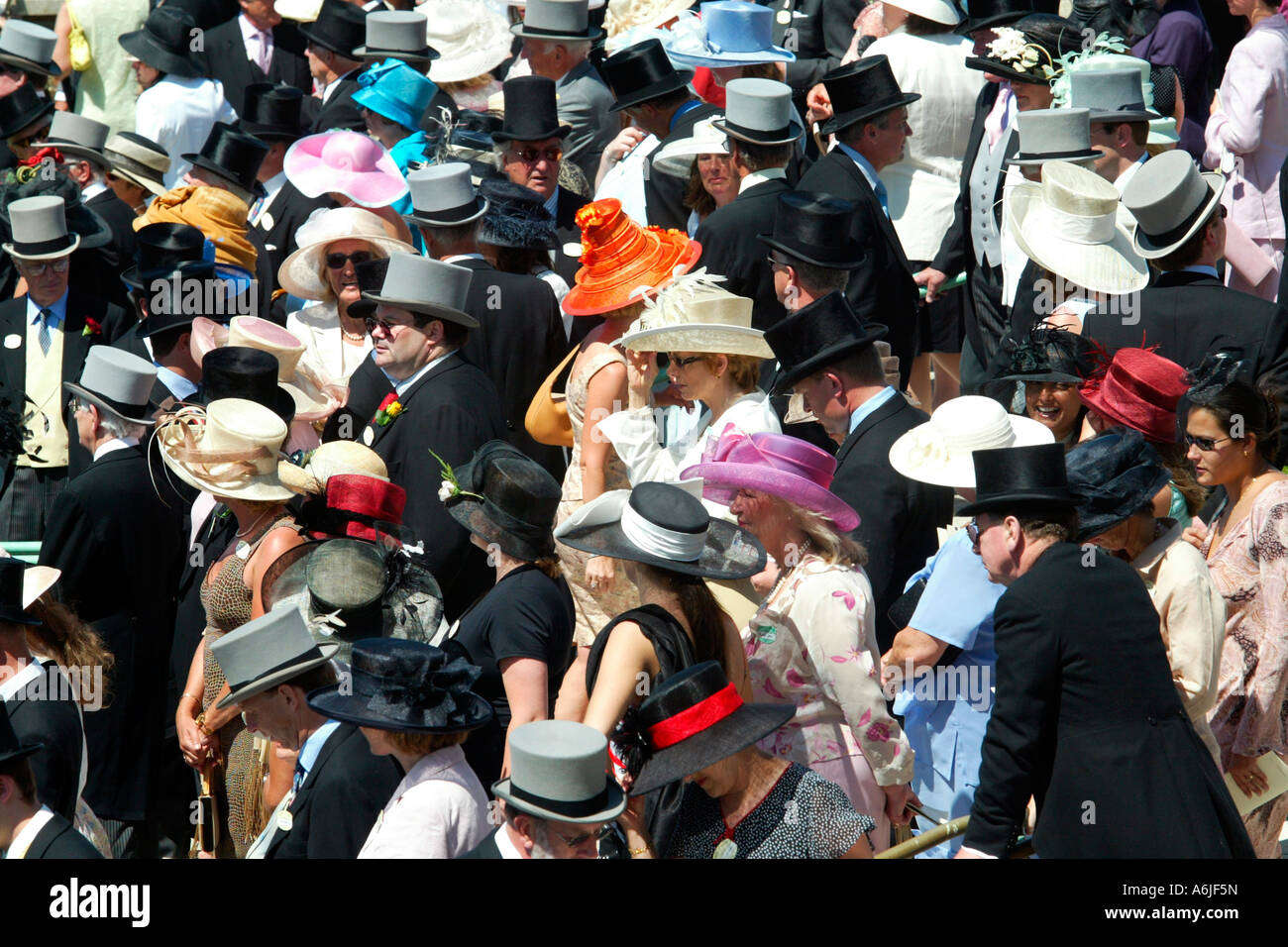 People at horse races, Royal Ascot, Great Britain Stock Photo