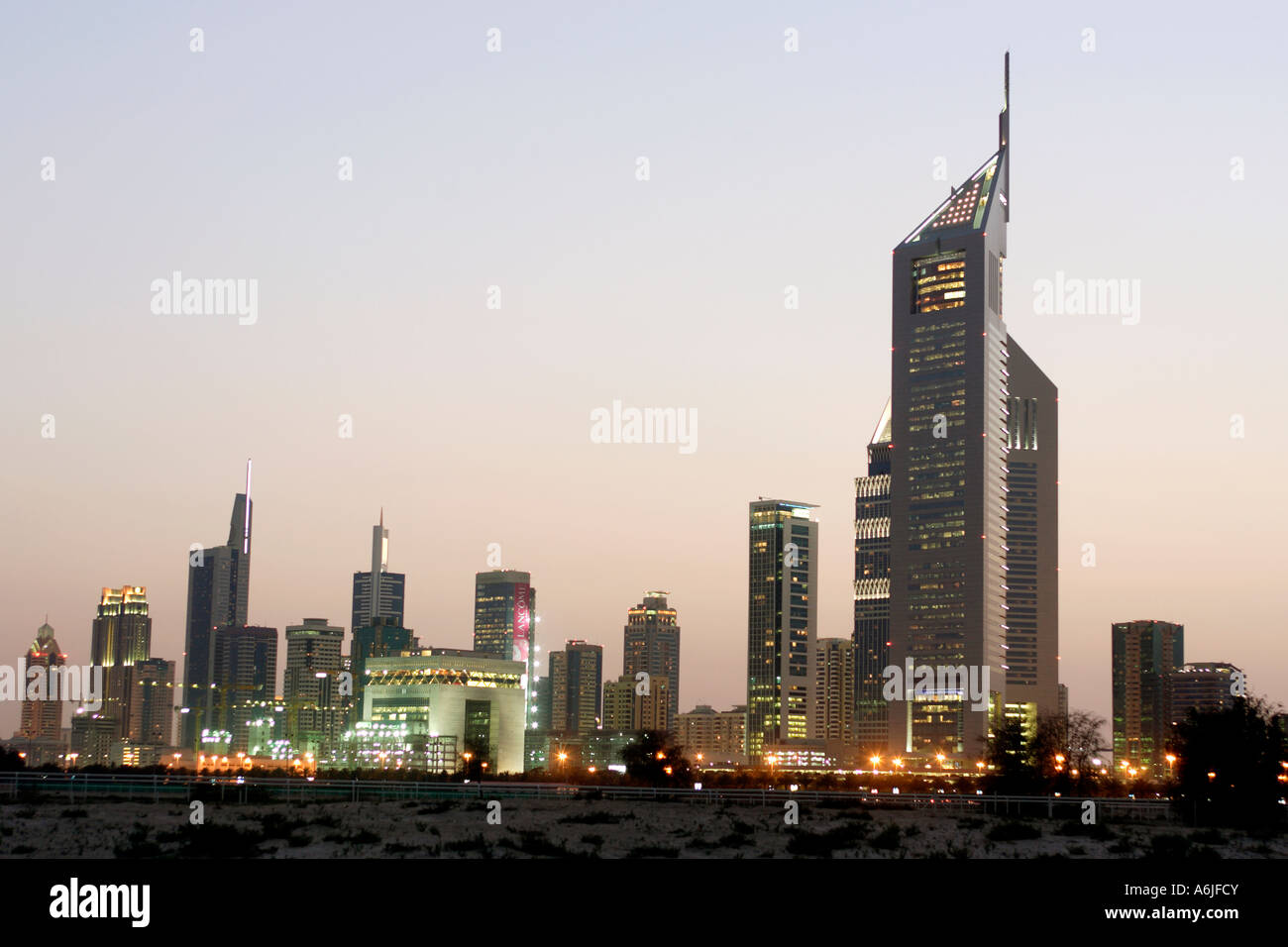 Dubai in the evening, United Arab Emirates Stock Photo