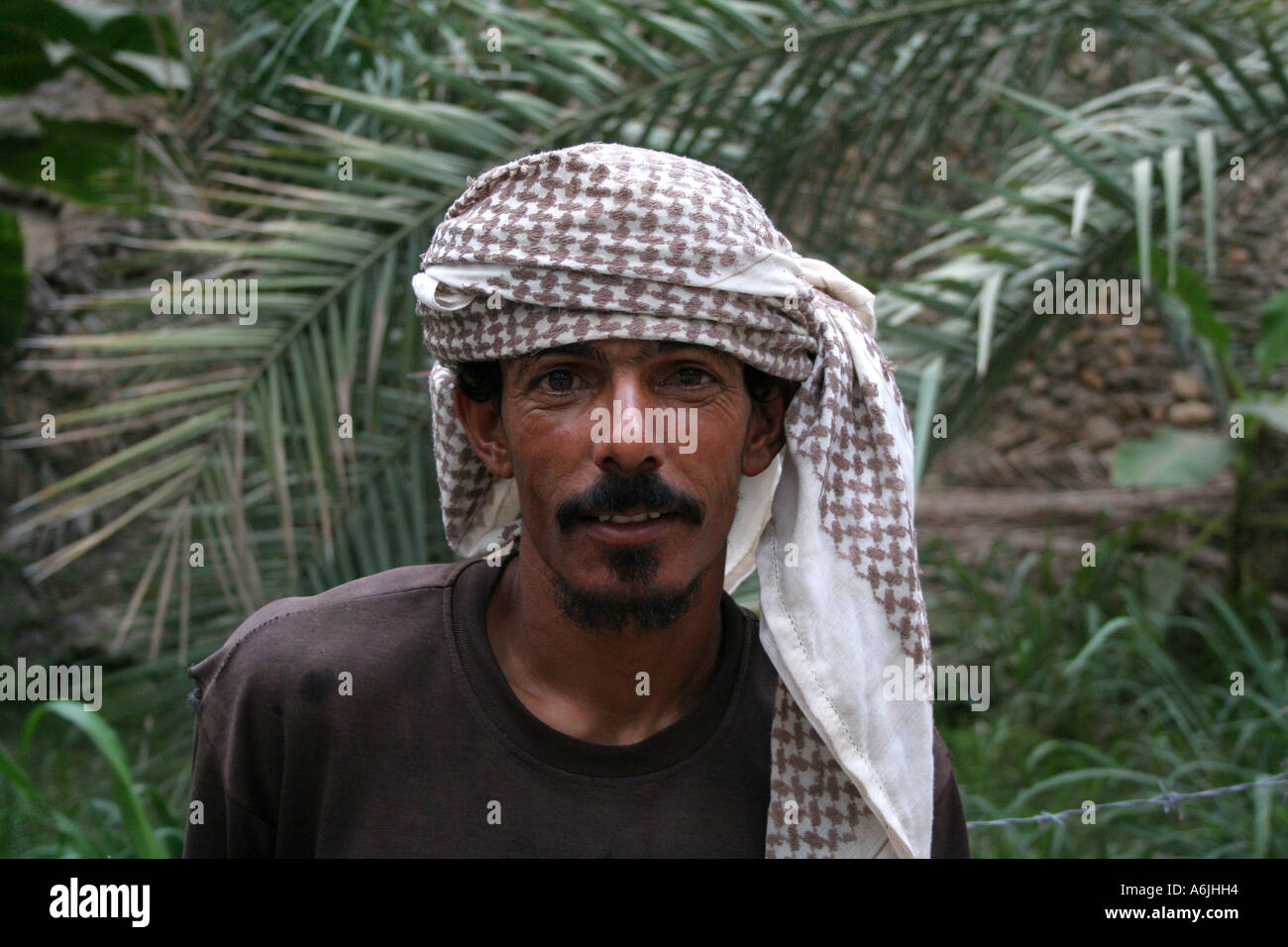 Wadi Bani Khalid, Oman, Local date farmer, portrait Stock Photo