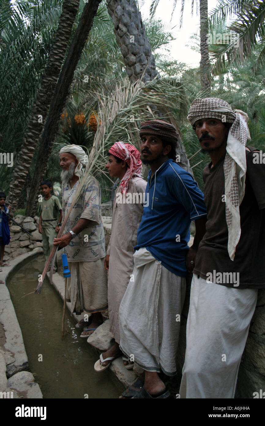 Wadi Bani Khalid, Oman, Local date farmers Stock Photo