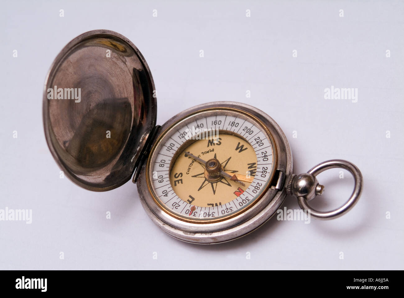 Antique pocket compass circa 1930s Stock Photo Alamy