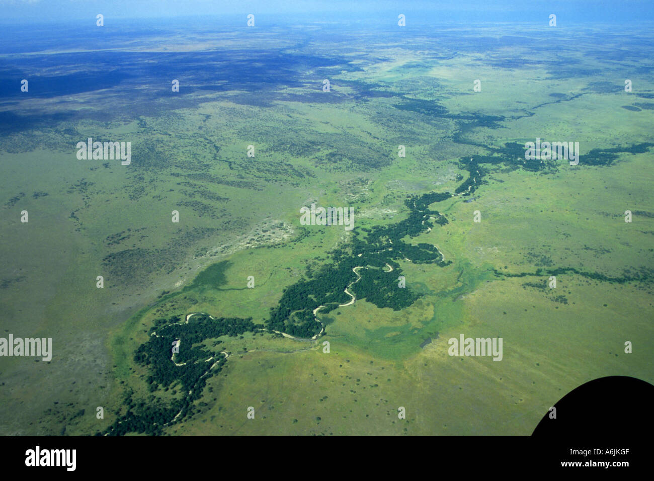 landscape in the west corridor at Grumeti River, Tanzania Stock Photo