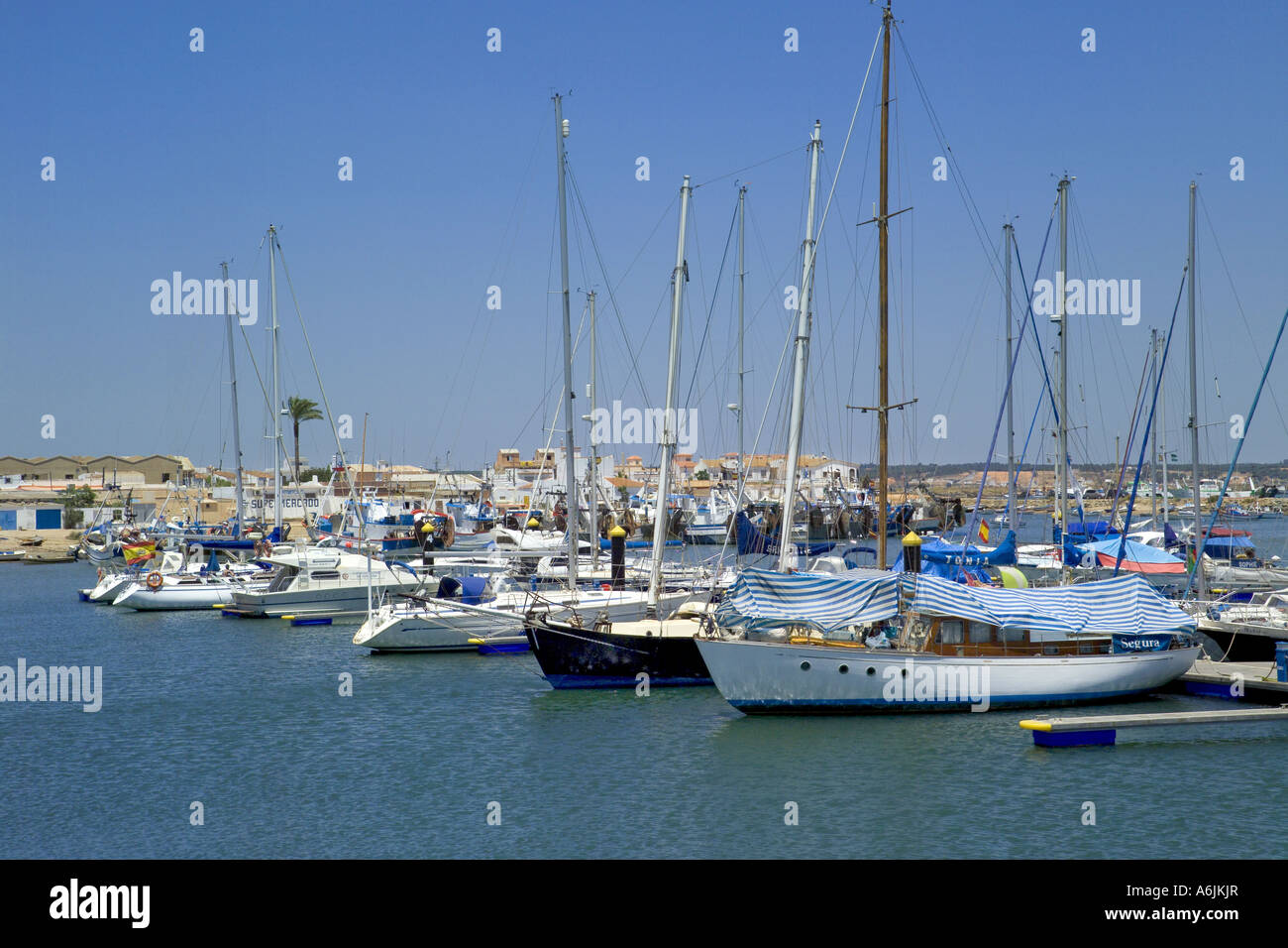 Spain, Costa de la Luz, Isla Canela; the marina Stock Photo