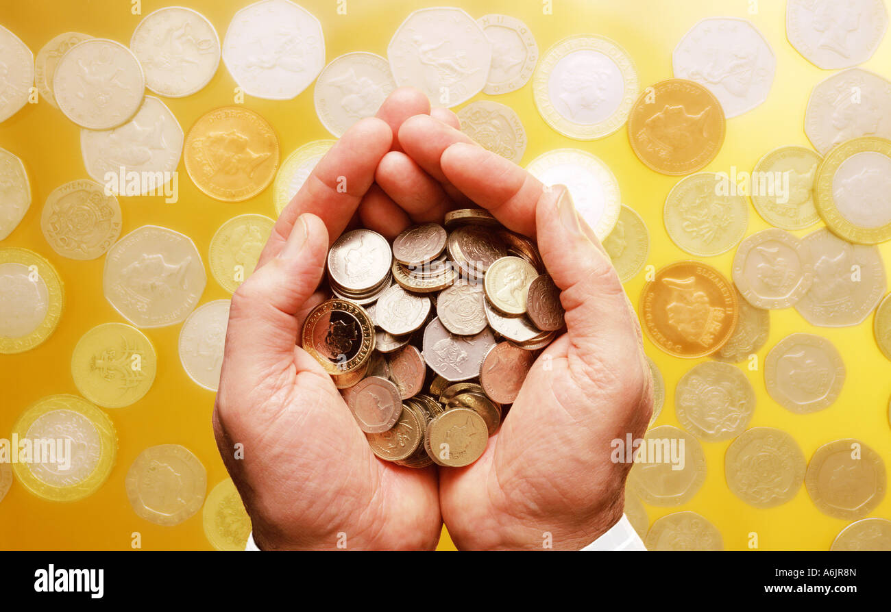 money in hand Stock Photo