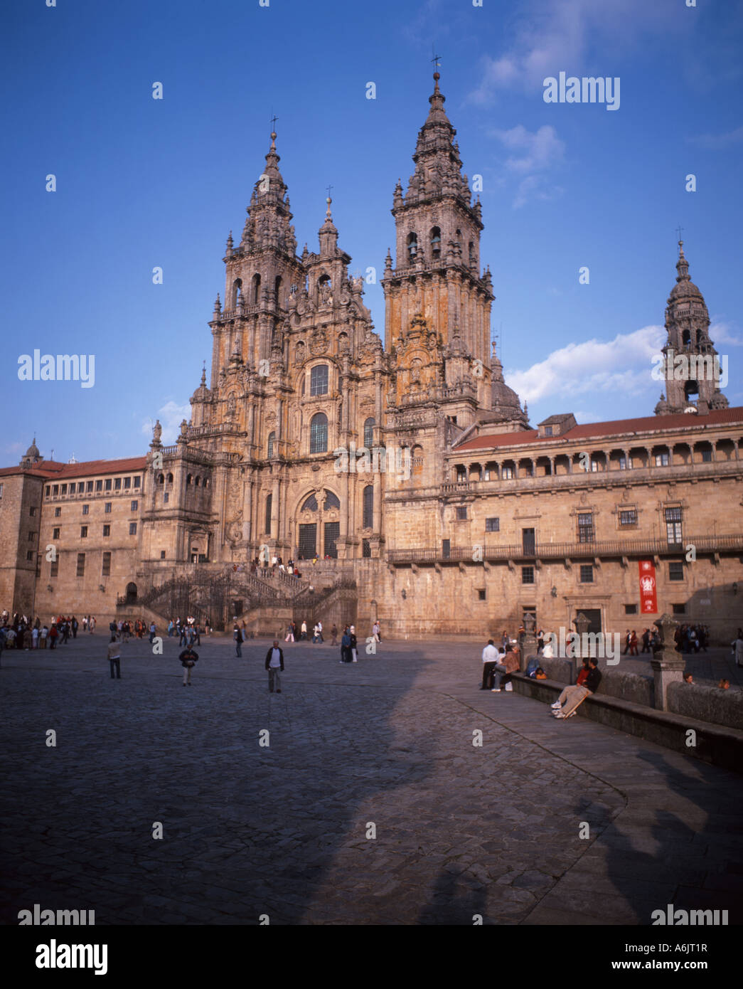 Santiago de Compostela Cathedral, Plaza del Obradoiro, Casco Antiguo, Santiago de Compostela, Galicia, Spain Stock Photo