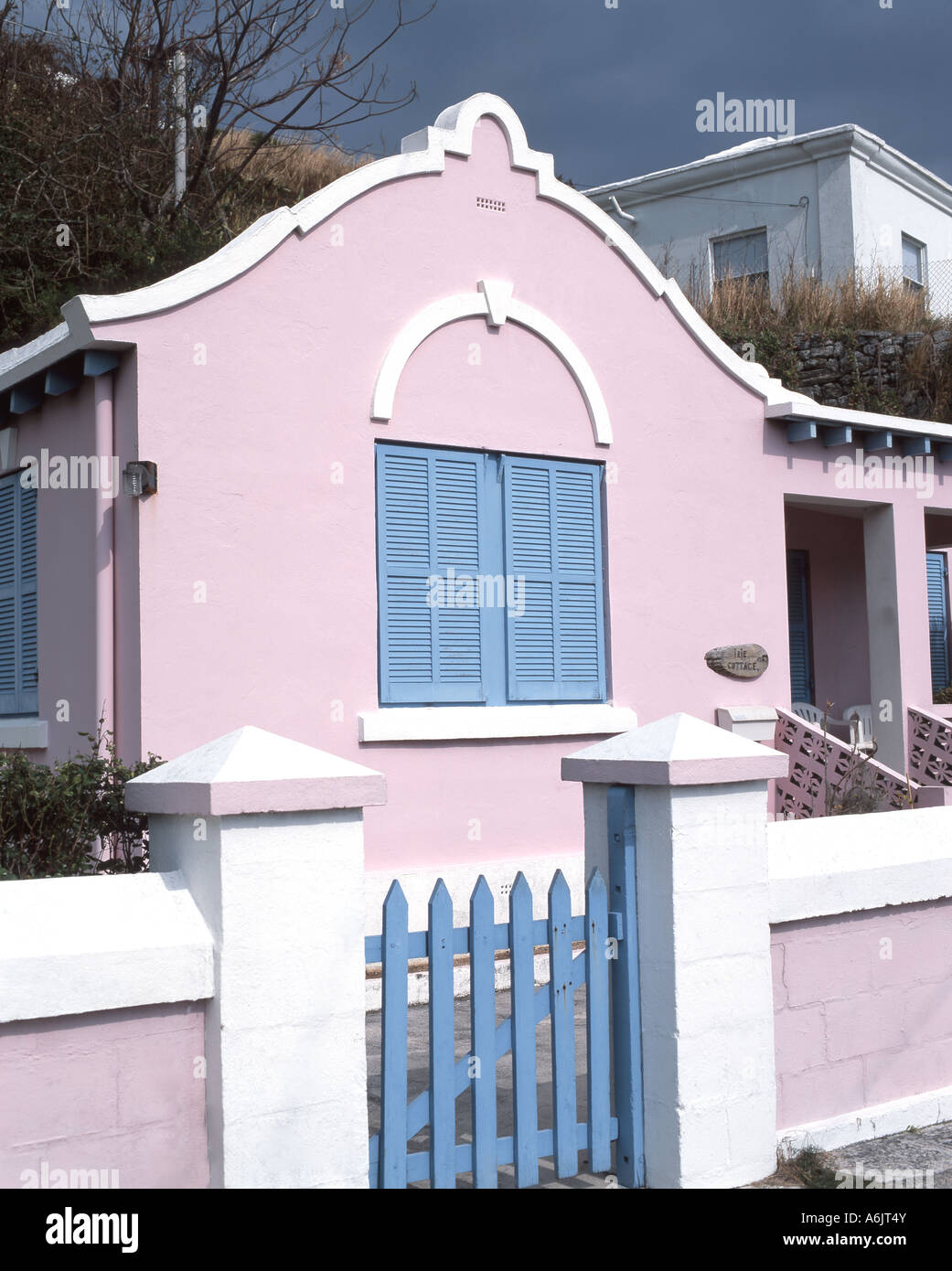 Colourful house, St.George's Town, St.George's Parish, Bermuda Stock Photo