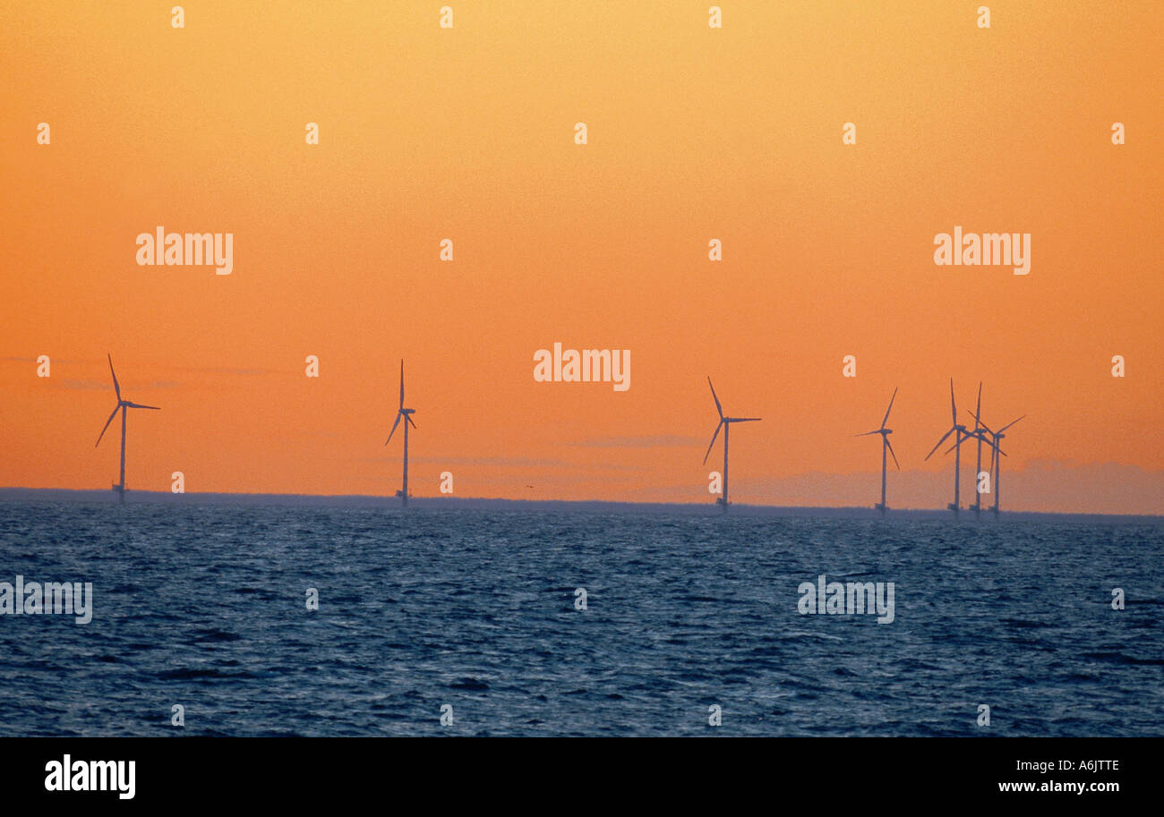 offshore windpower engines on the high seas, Sweden Stock Photo