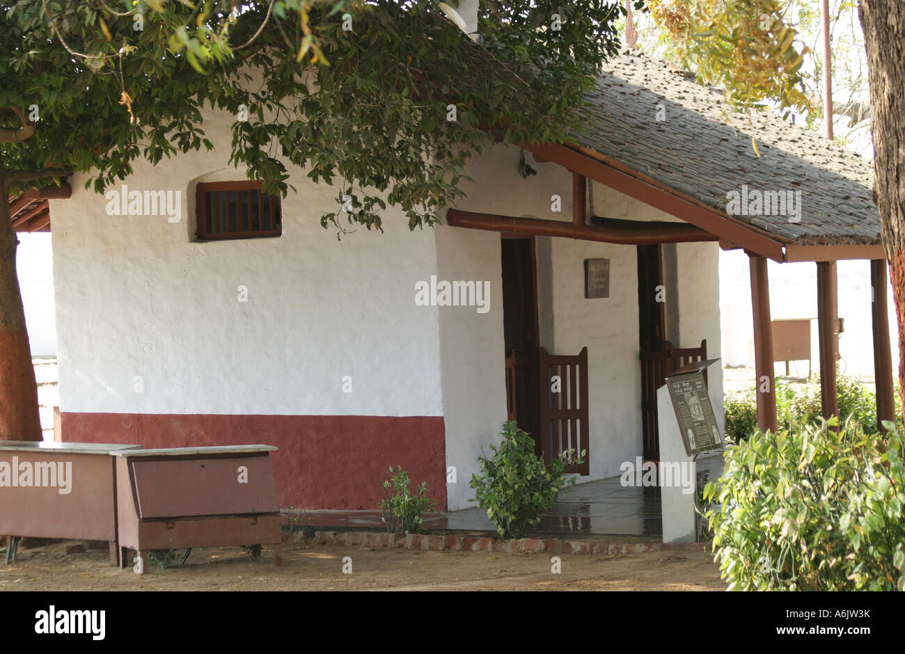 The small guest house of Mahatma Gandhi's Sabarmati Ashram  in Ahmedabad, Gujarat, India. Stock Photo