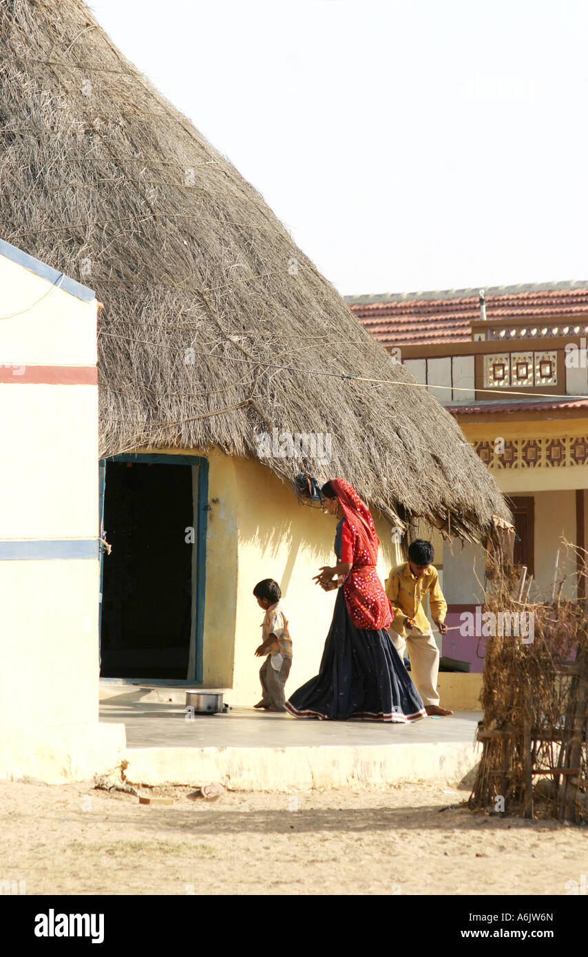 Tunda Vandha Rabari tribal villagenear Bhuj in Gujarat India Stock Photo