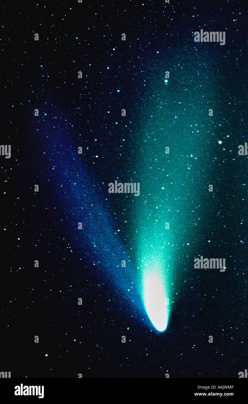 comet Hale Bopp, Germany, Baden-Wuerttemberg, Baden-Baden Stock Photo