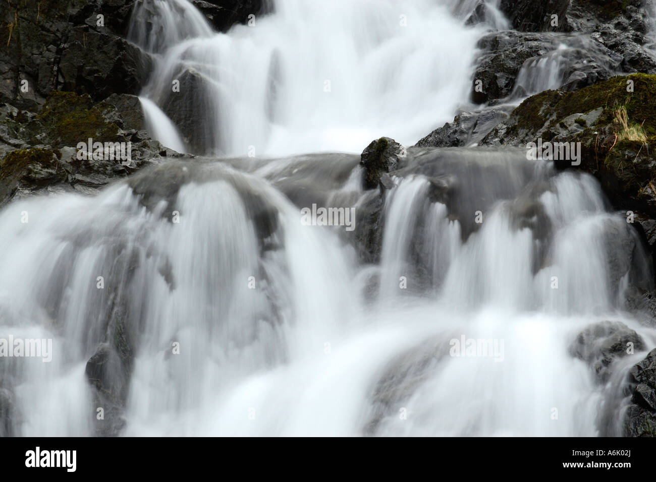 Small waterfall in Hause Gill near Seatoller in Borrowdale in English Lake District Stock Photo