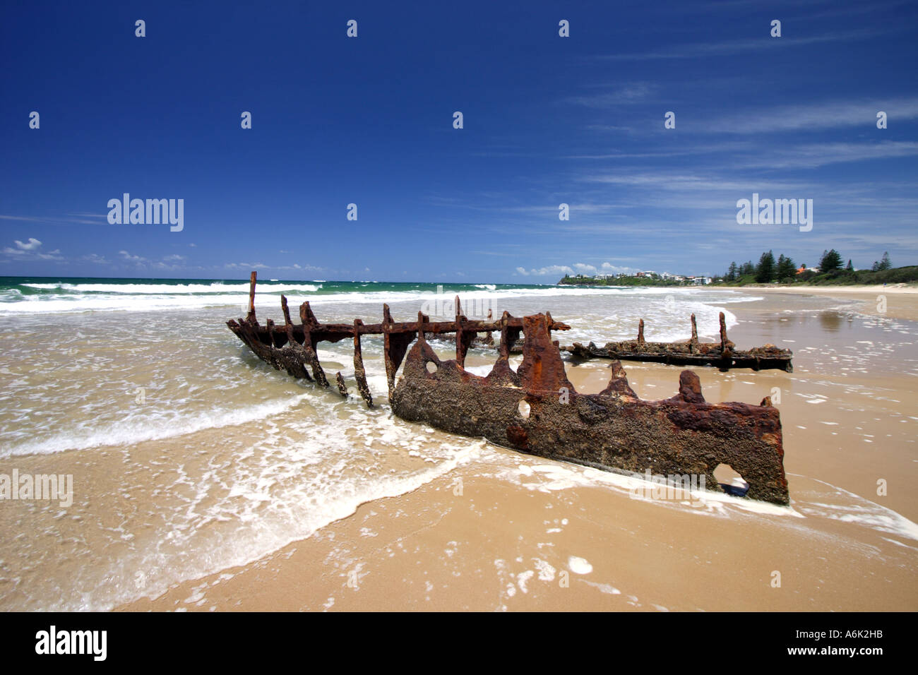 WRECK OF THE SS DICKY CALOUNDRA QUEENSLAND AUSTRALIA BAPDB5823 Stock Photo