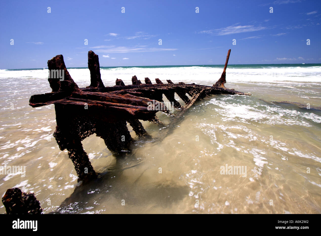 WRECK OF THE SS DICKY SUNSHINE COAST QUEENSLAND AUSTRALIA HORIZONTAL BAPDB5851 Stock Photo