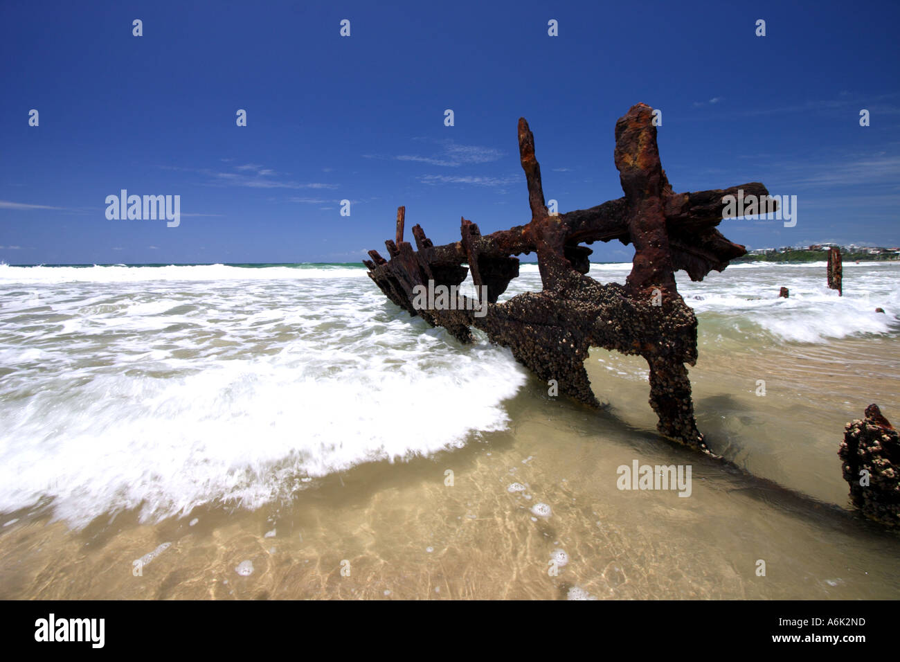 WRECK OF THE SS DICKY SUNSHINE COAST QUEENSLAND AUSTRALIA HORIZONTAL BAPDB5867 Stock Photo