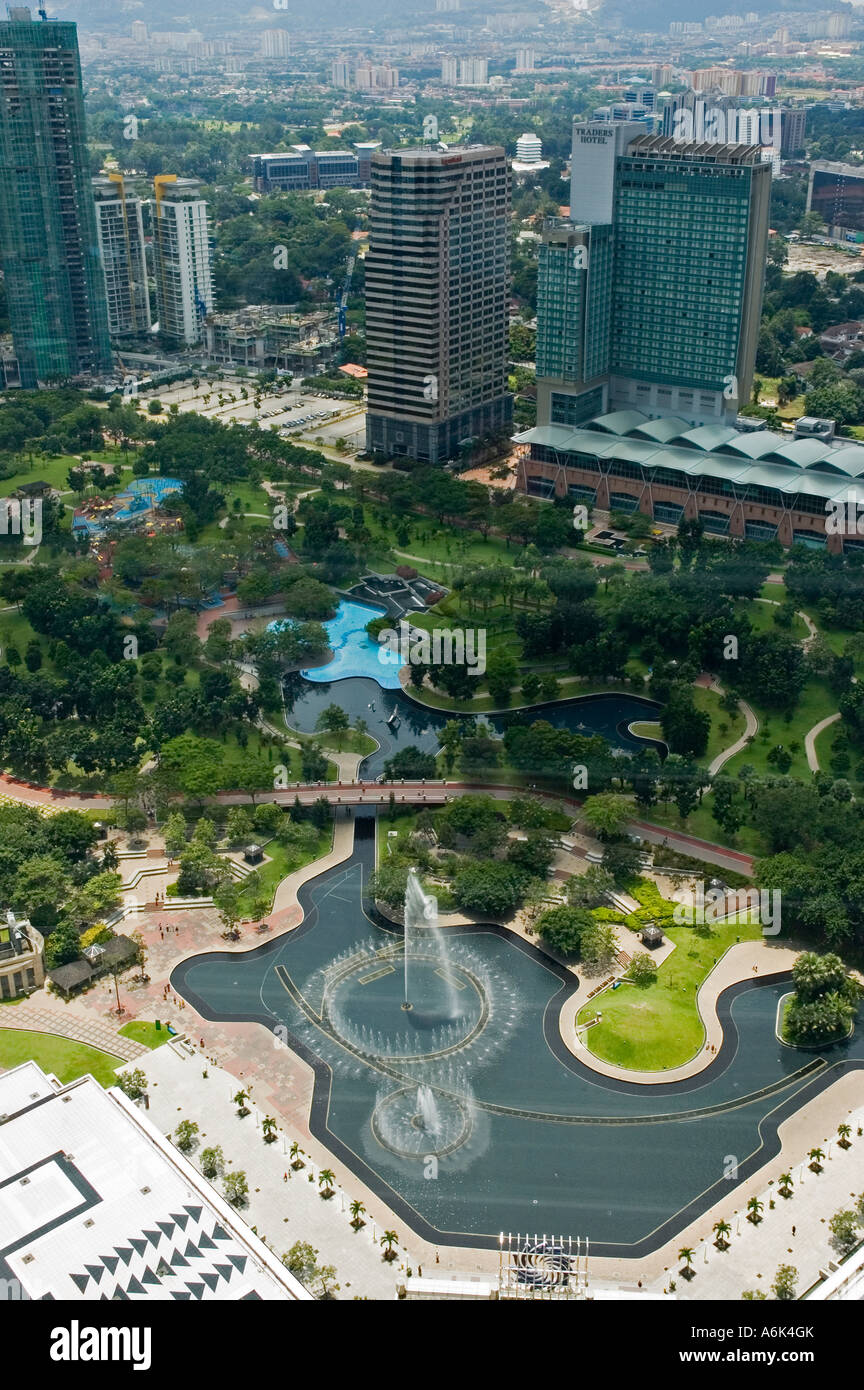 View of Fountain in KLCC Park from Petronas Twin Towers, Kuala Lumpur