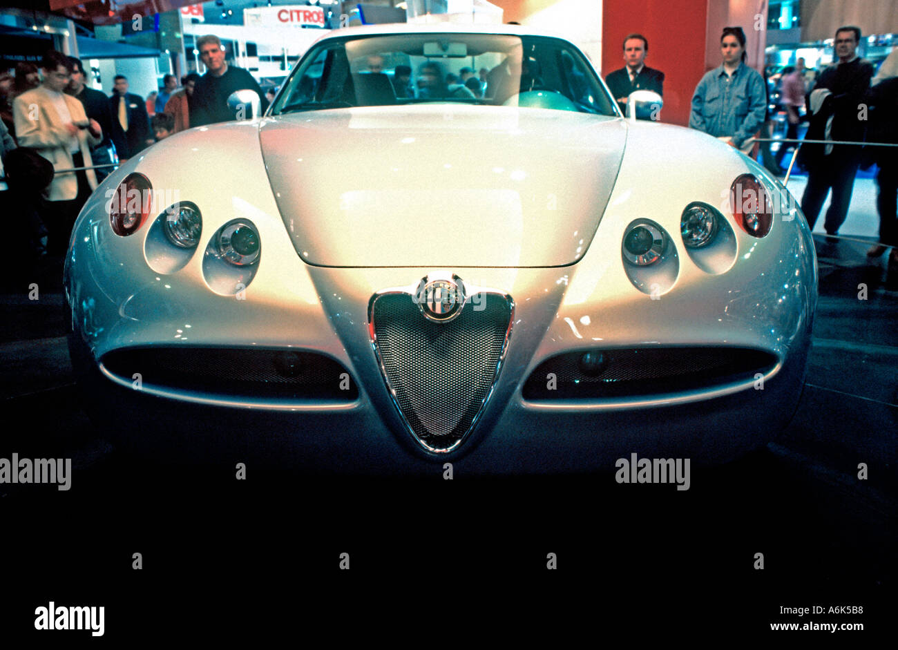 Paris France, 'Alfa Romeo Nuvola' Con-cept Car in Paris Car Show Auto SHow Stock Photo