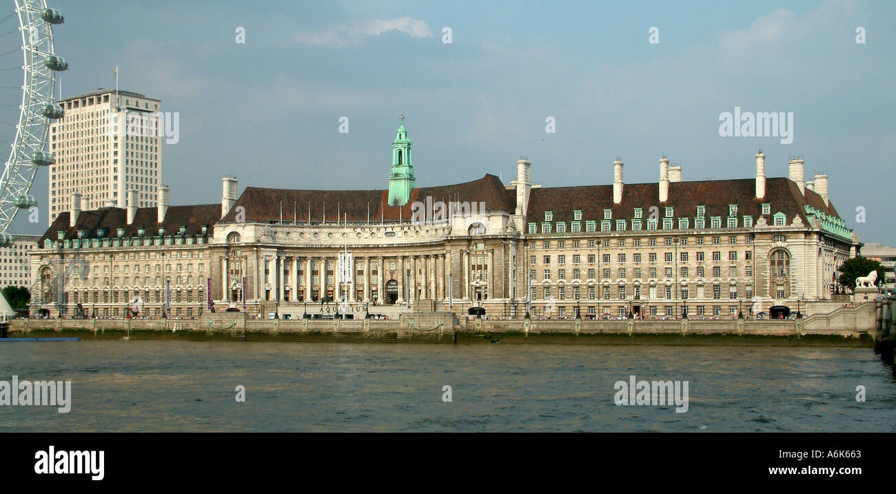 County Hall former GLC HQ. River Thames London England UK Stock Photo ...