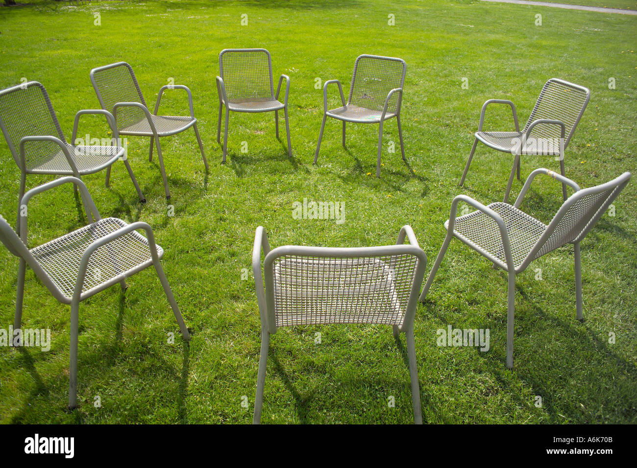 circle with chairs Stock Photo Alamy