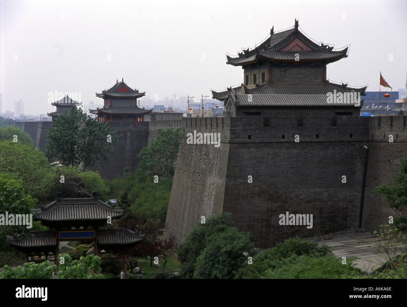 City Walls Xi'an Xian Great Ancient Capital of China  Shaanxi Chinese Asian Asiatic Asia Stock Photo