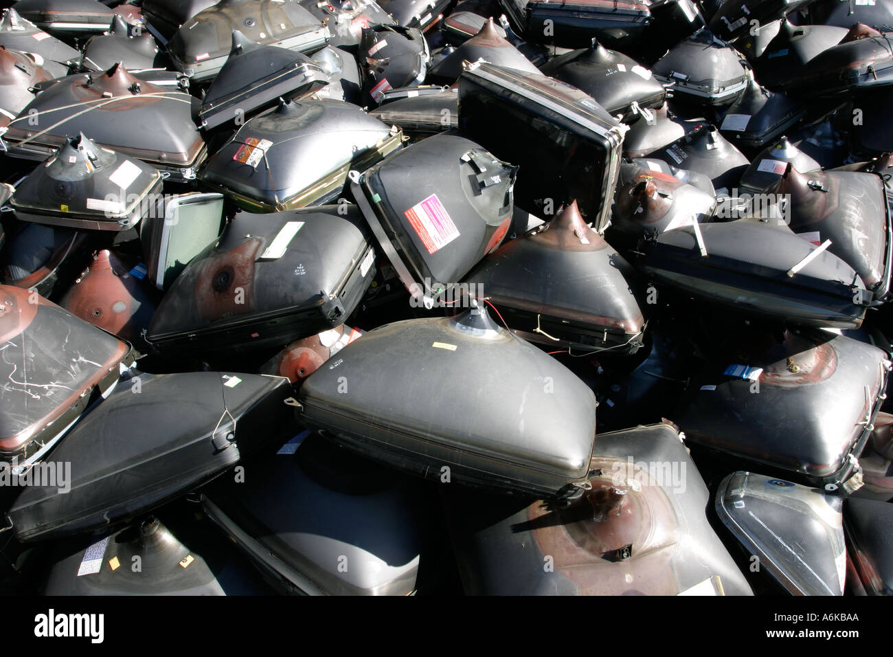 recycling old tv tubes Stock Photo Alamy