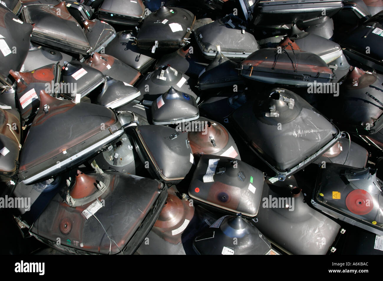 recycling old tv tubes Stock Photo Alamy