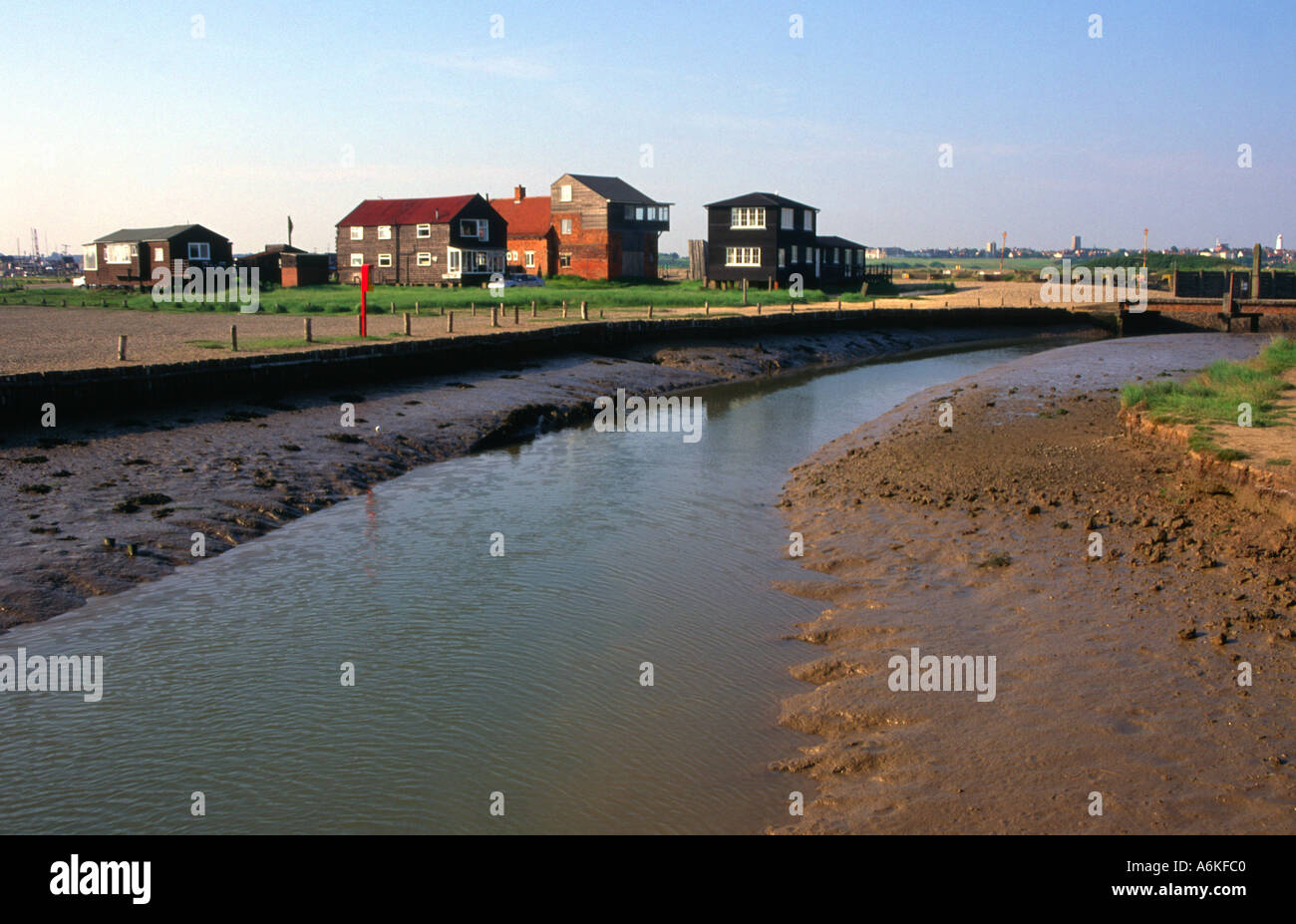 Beach Holiday Homes Walberswick Suffolk England Stock Photo