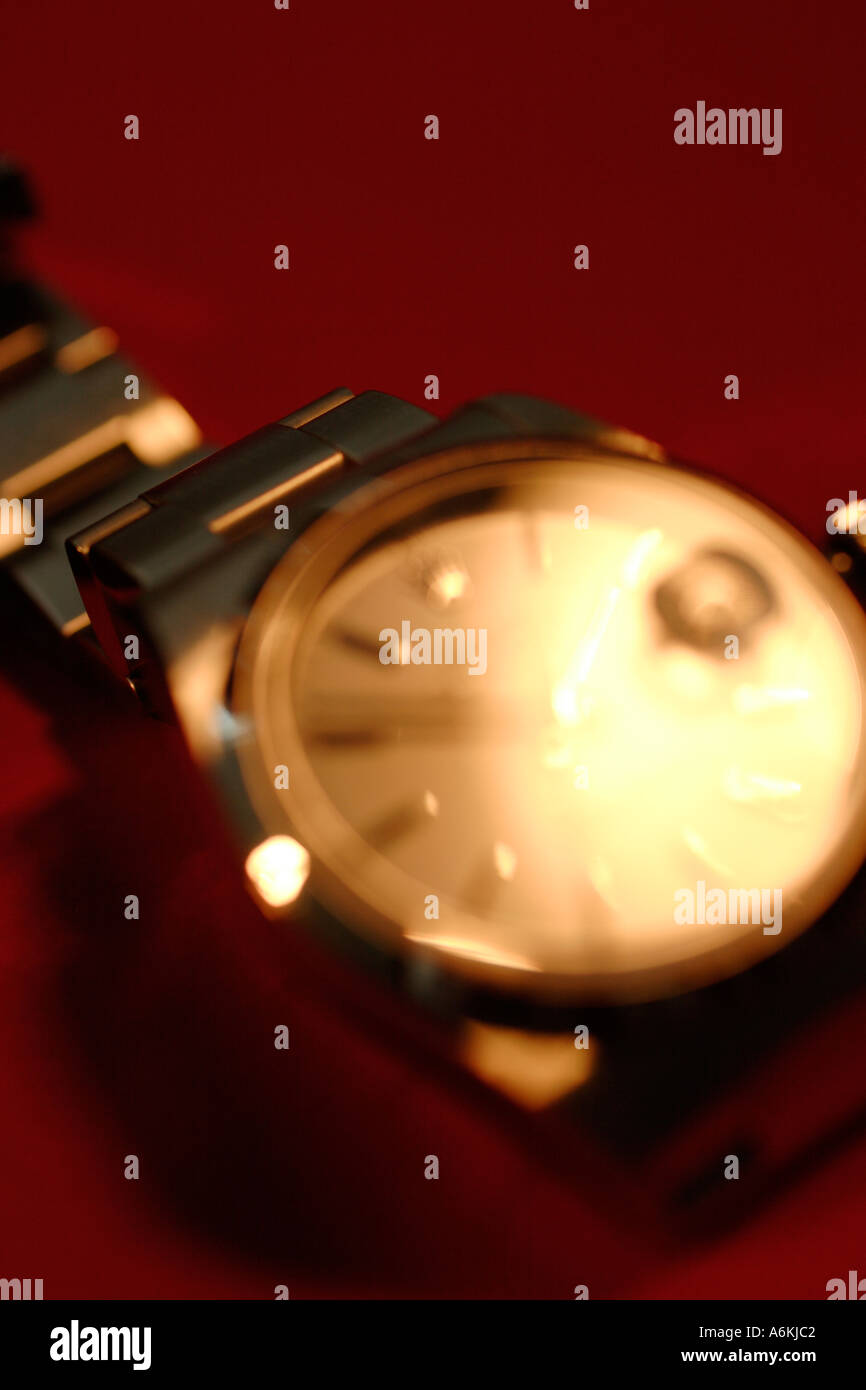 Partly blurred luxury watch Stock Photo