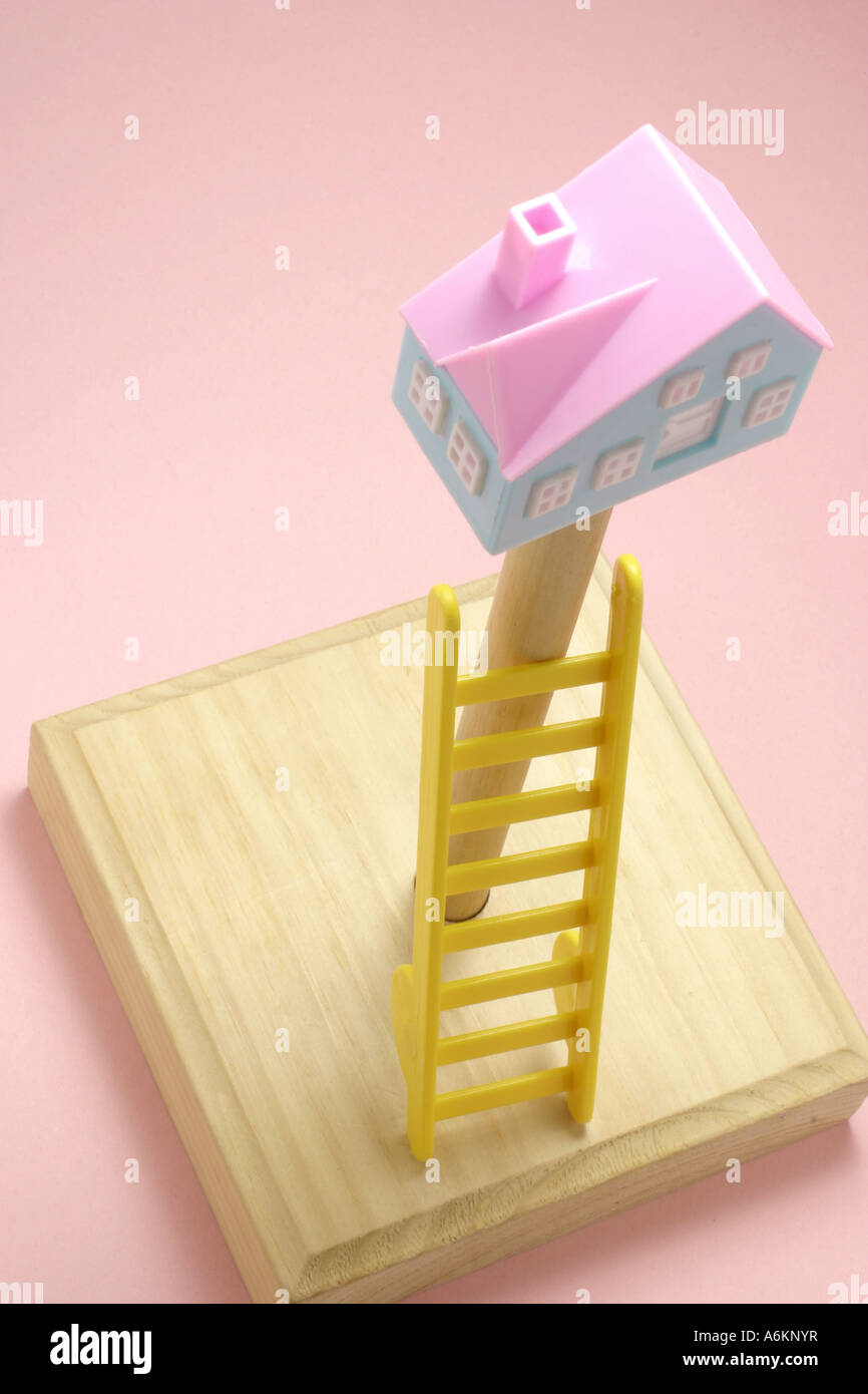 Miniature Ladder and House Stock Photo - Alamy