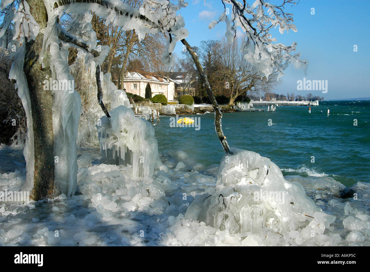 Ice cold Bellvue Switzerland Stock Photo