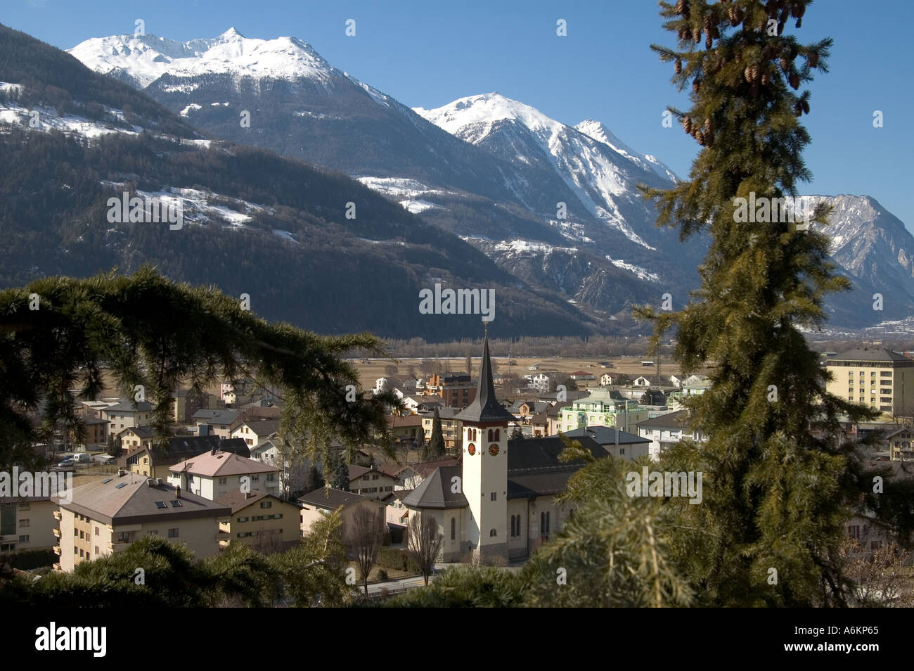 Steg Valais Switzerland Stock Photo