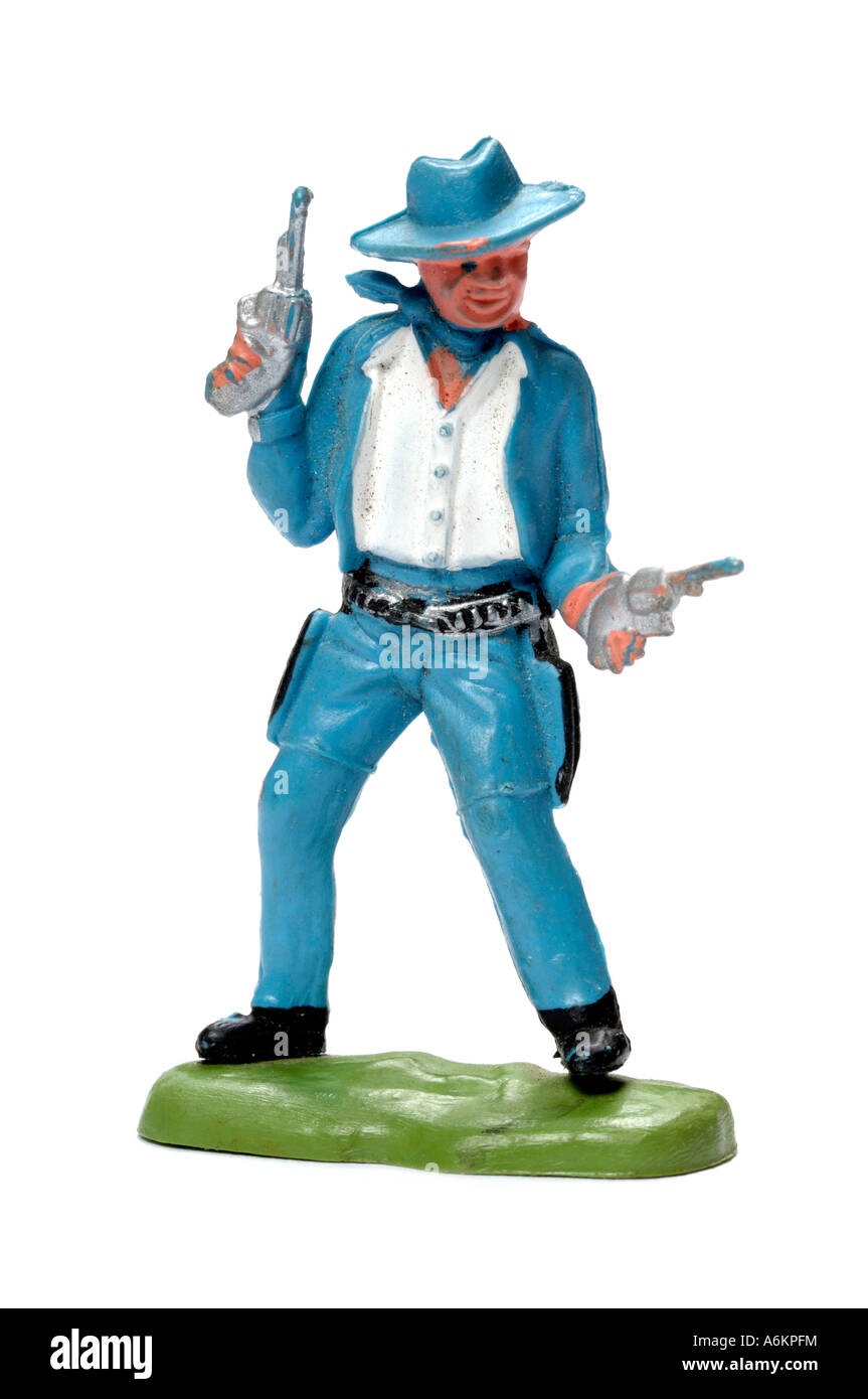 Retro toy plastic cowboy Stock Photo