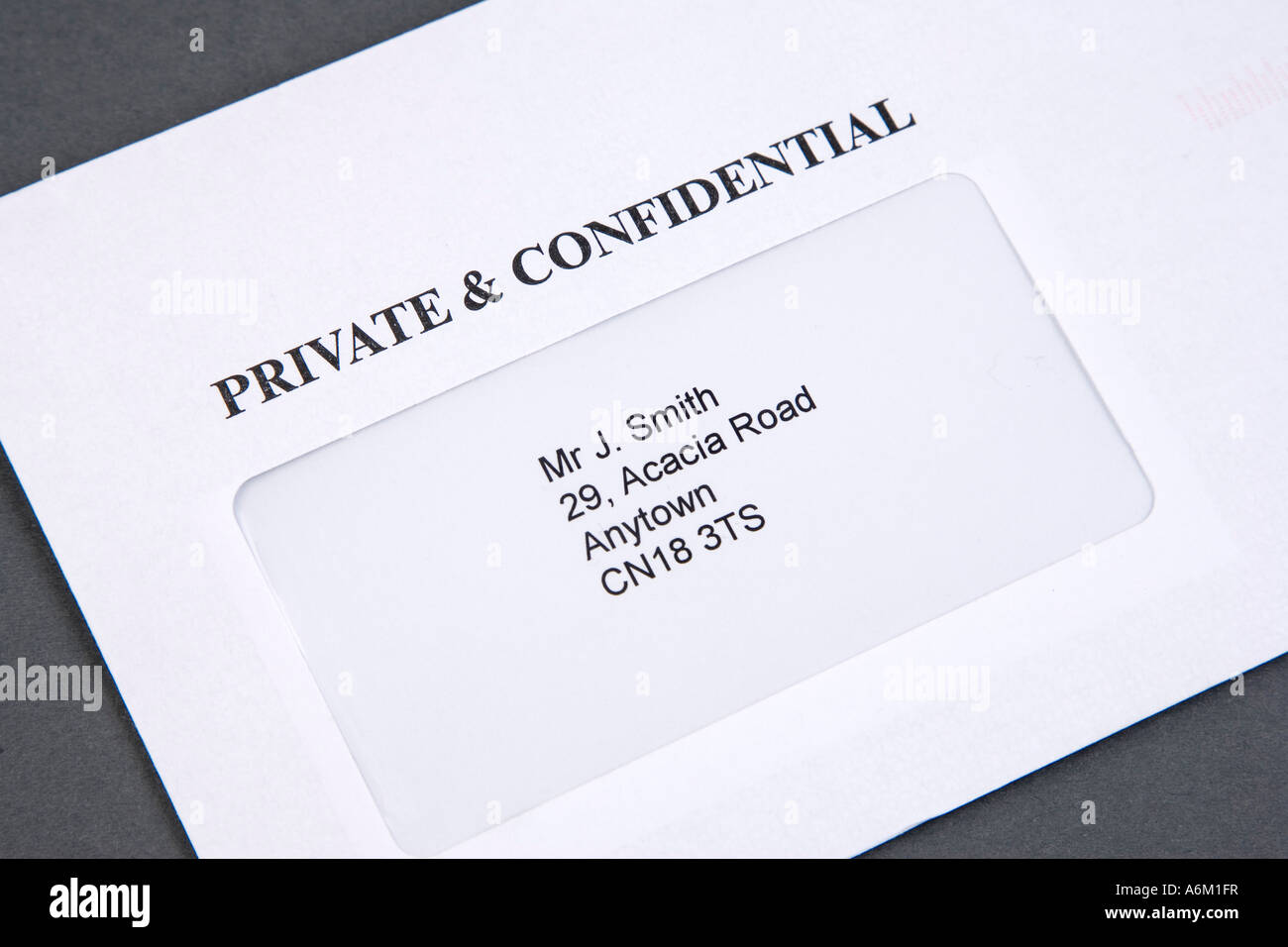 letter marked 'Private & Confidential' Stock Photo