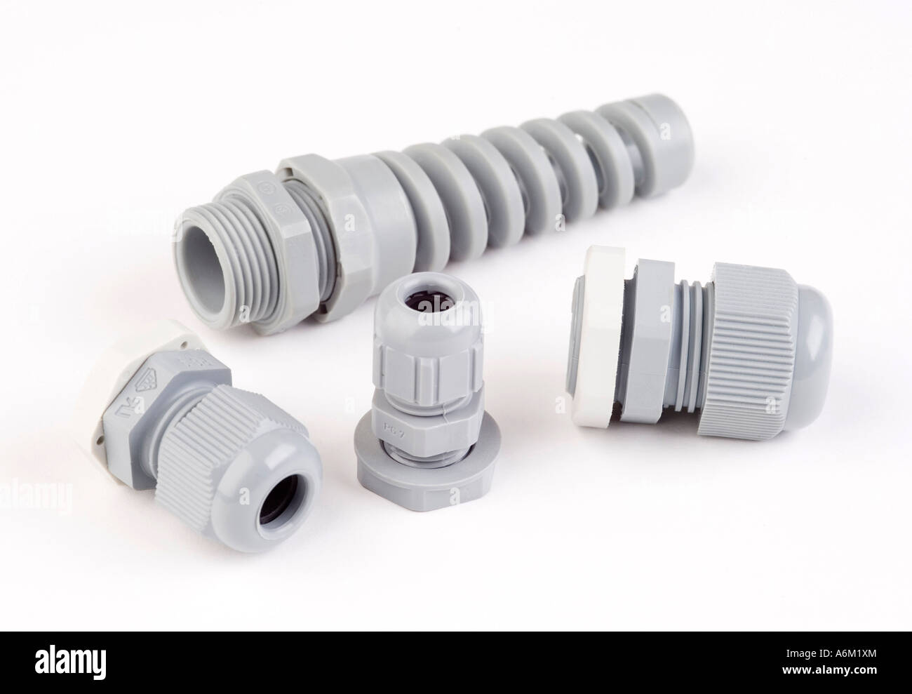 nylon cable gland to hold and seal electrical cables Stock Photo Alamy