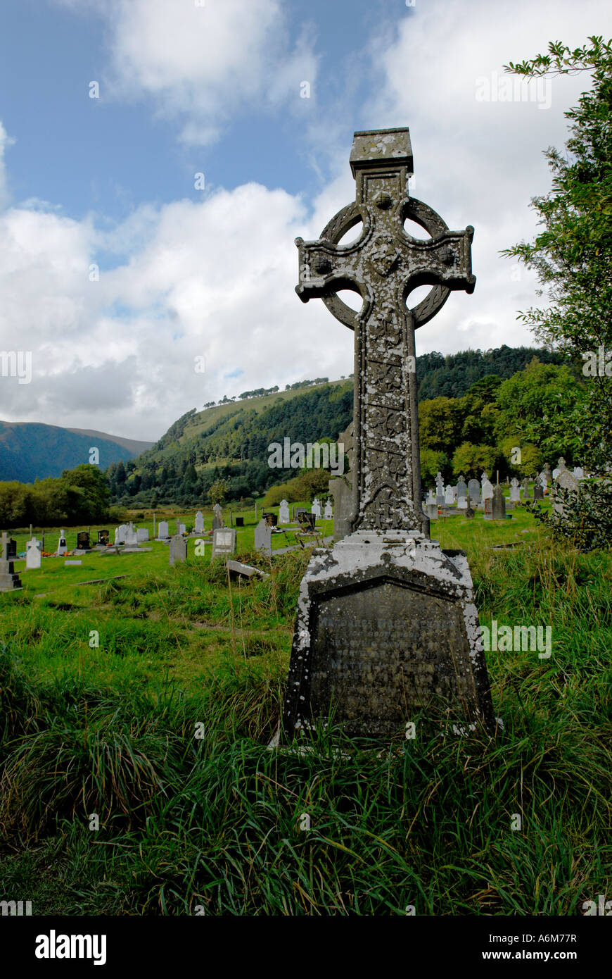Celtic Cross Grave marker at Glendalough an Early Medieval monastic