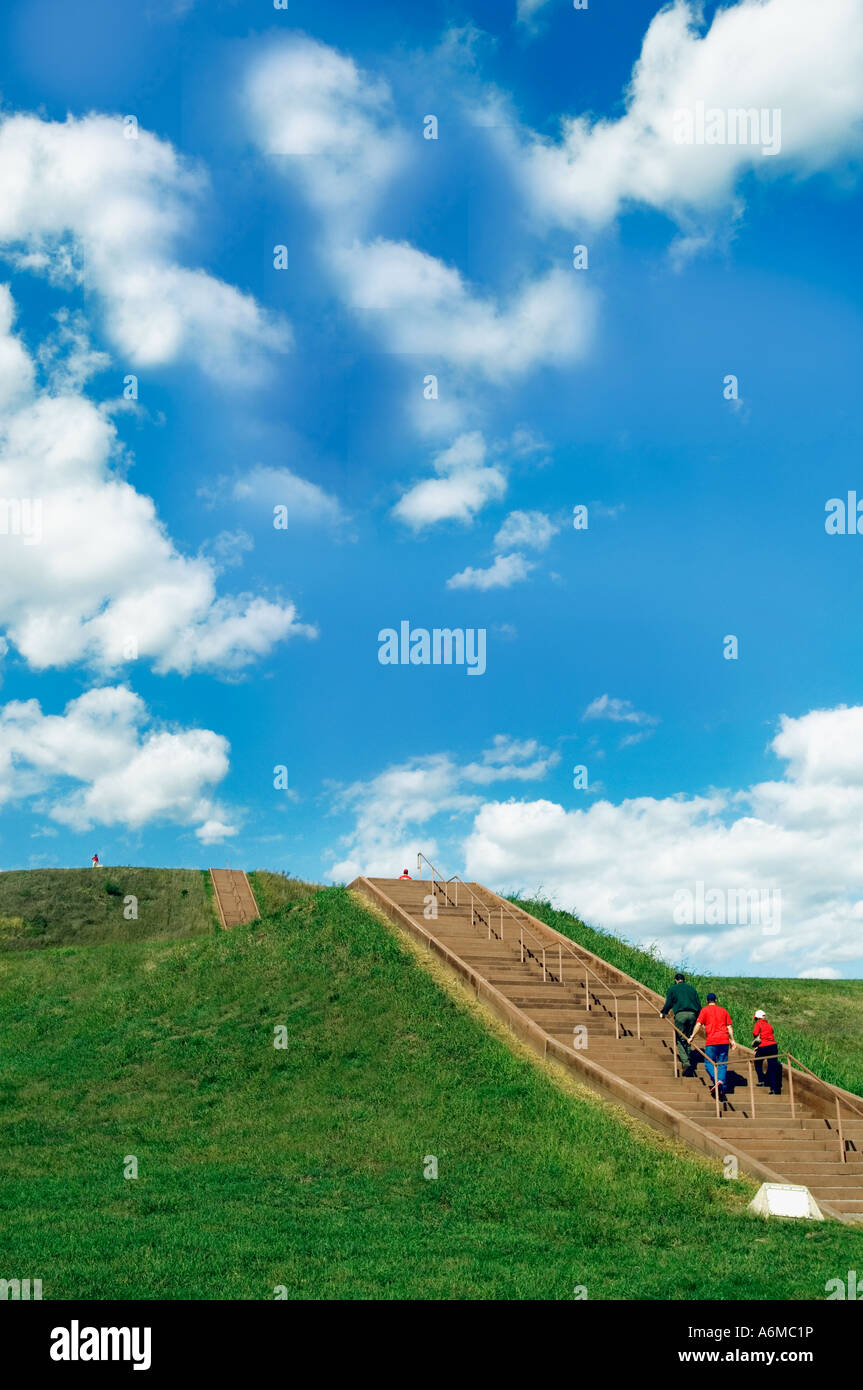 Monks Mound at Cahokia Mounds State Historic Site Collinsville IL Stock Photo