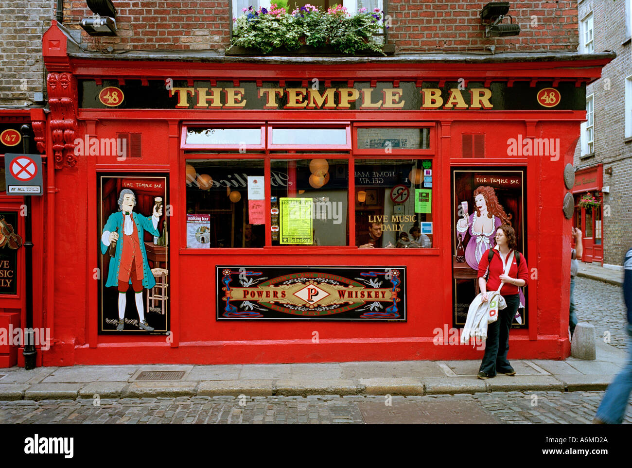 Traditional style pub shop front in the Temple Bar quarter Dublin