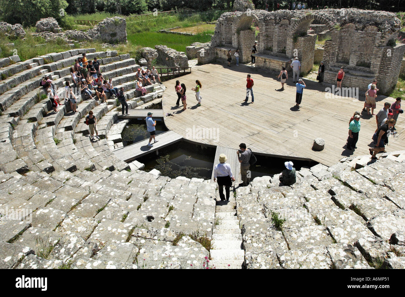 Albania The Roman Amphitheatre Butrint Archaeological Site Albania EDITORIAL USE ONLY Stock Photo