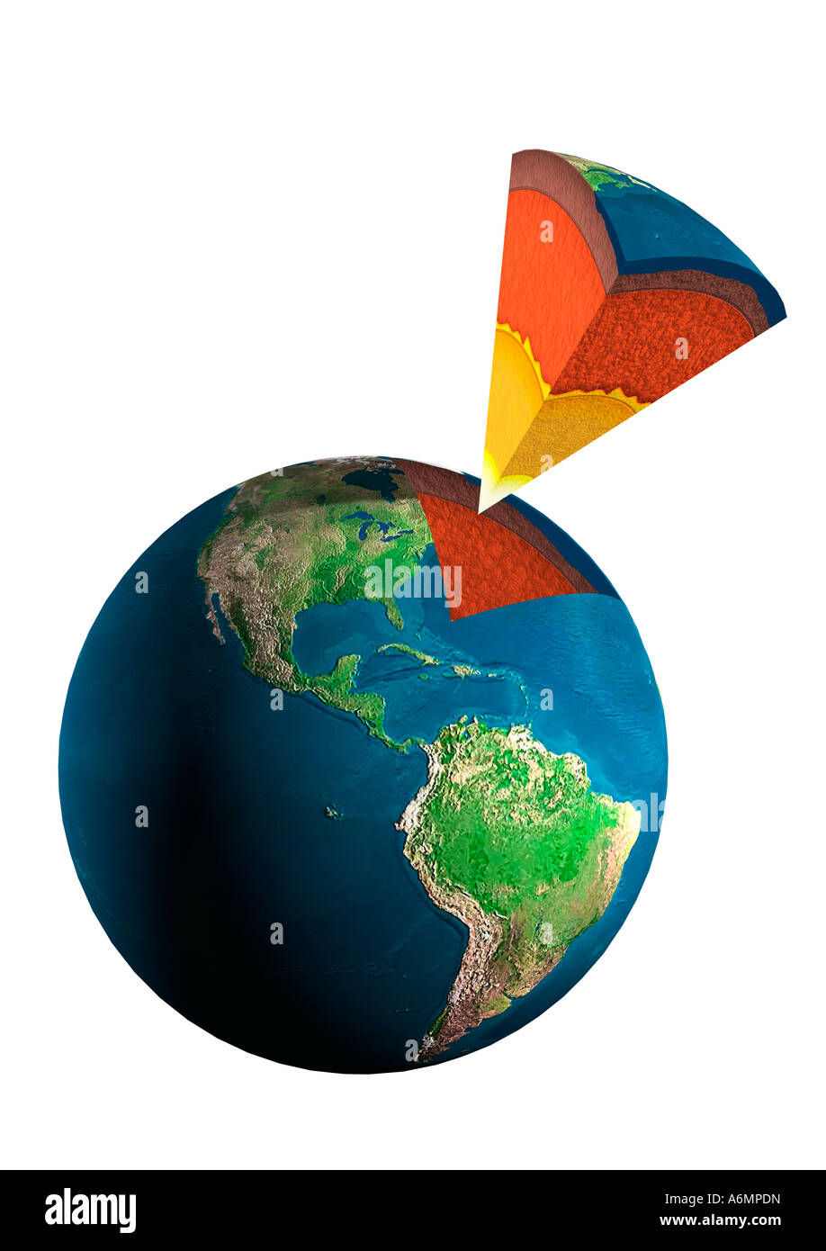 Structure of earth conceptual scientific 3D illustration Stock Photo