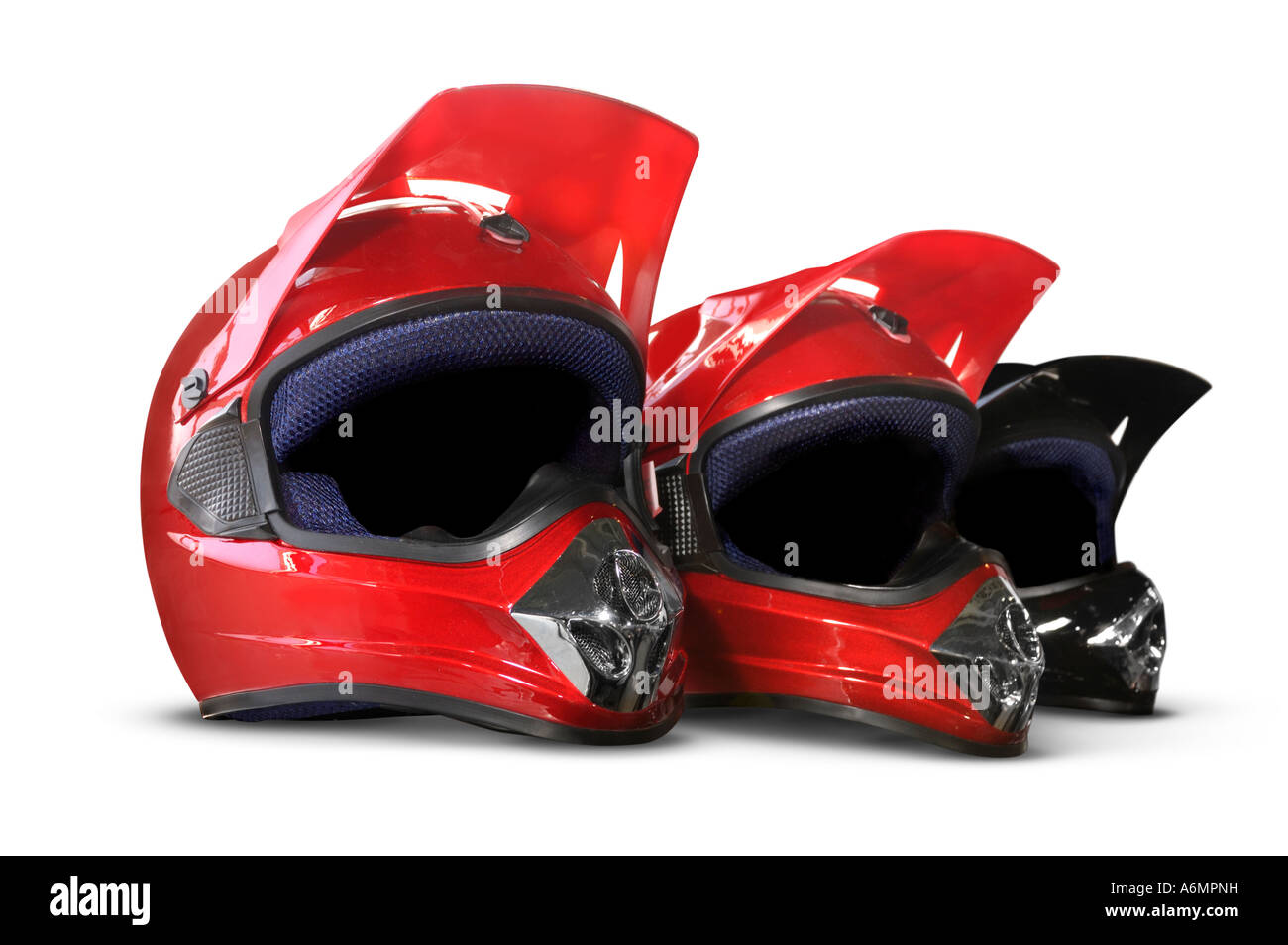 Motorcycle helmets Stock Photo
